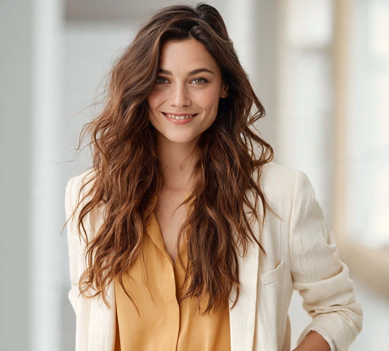 12. Tousled Natural Waves Long Hairstyles