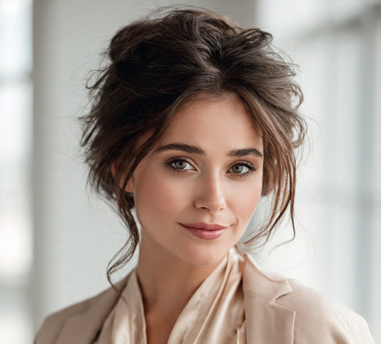 12. Undone Updo With Wavy Pieces Thick Hairstyles