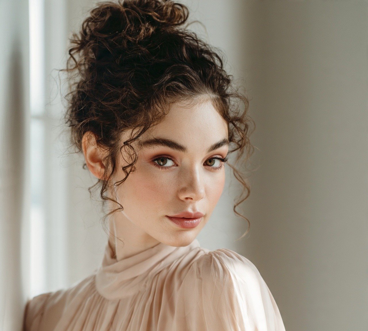 15 Trending Curly Bun Hairstyles That Instantly Elevate Your Style 14 13. Curly Bun Baby Hairs Hairstyles