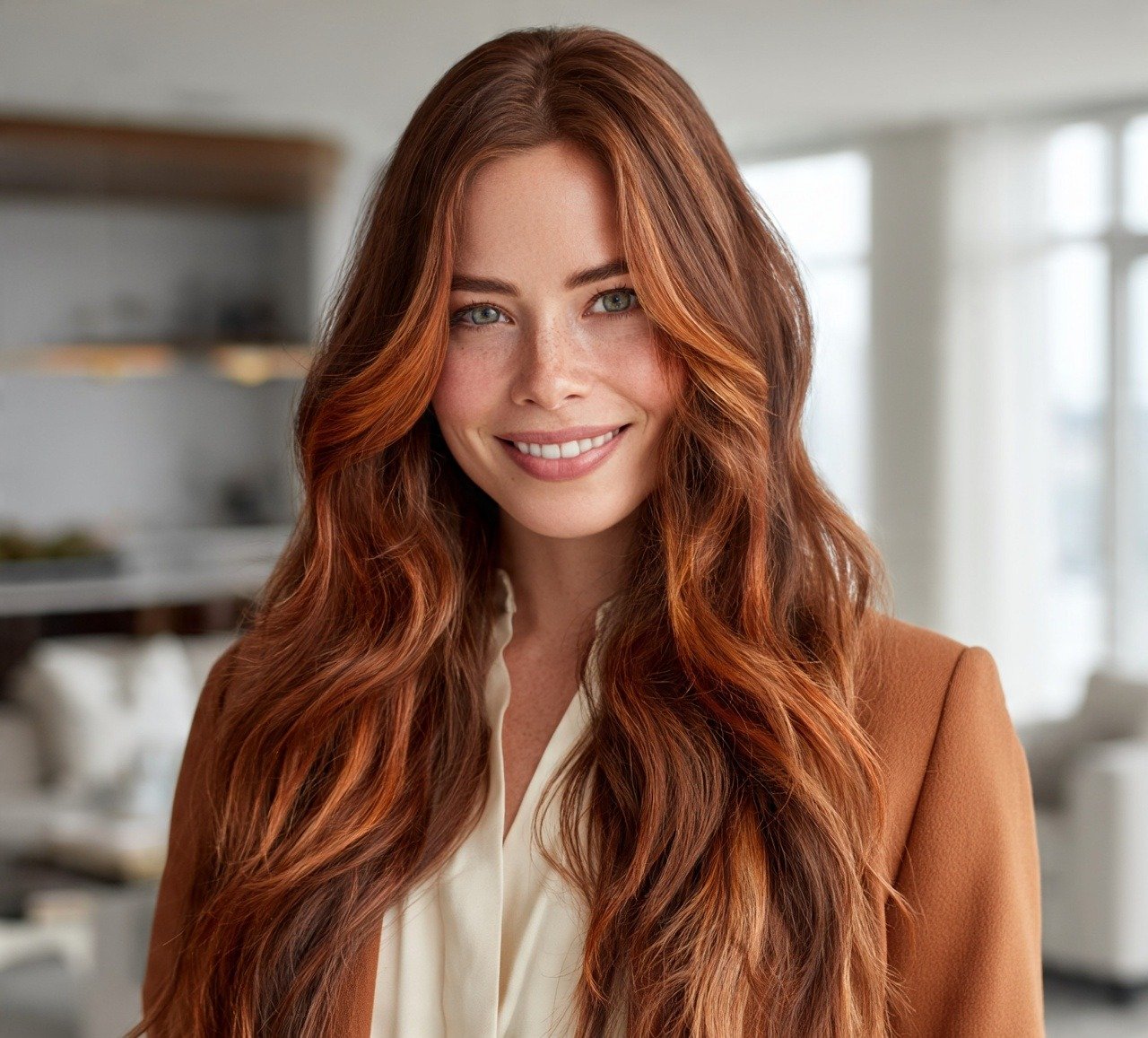17 Trendy My Hair Color Ideas That'll Make You Actually Book That Salon Appointment 14 13. Golden Copper Highlights Hair Color