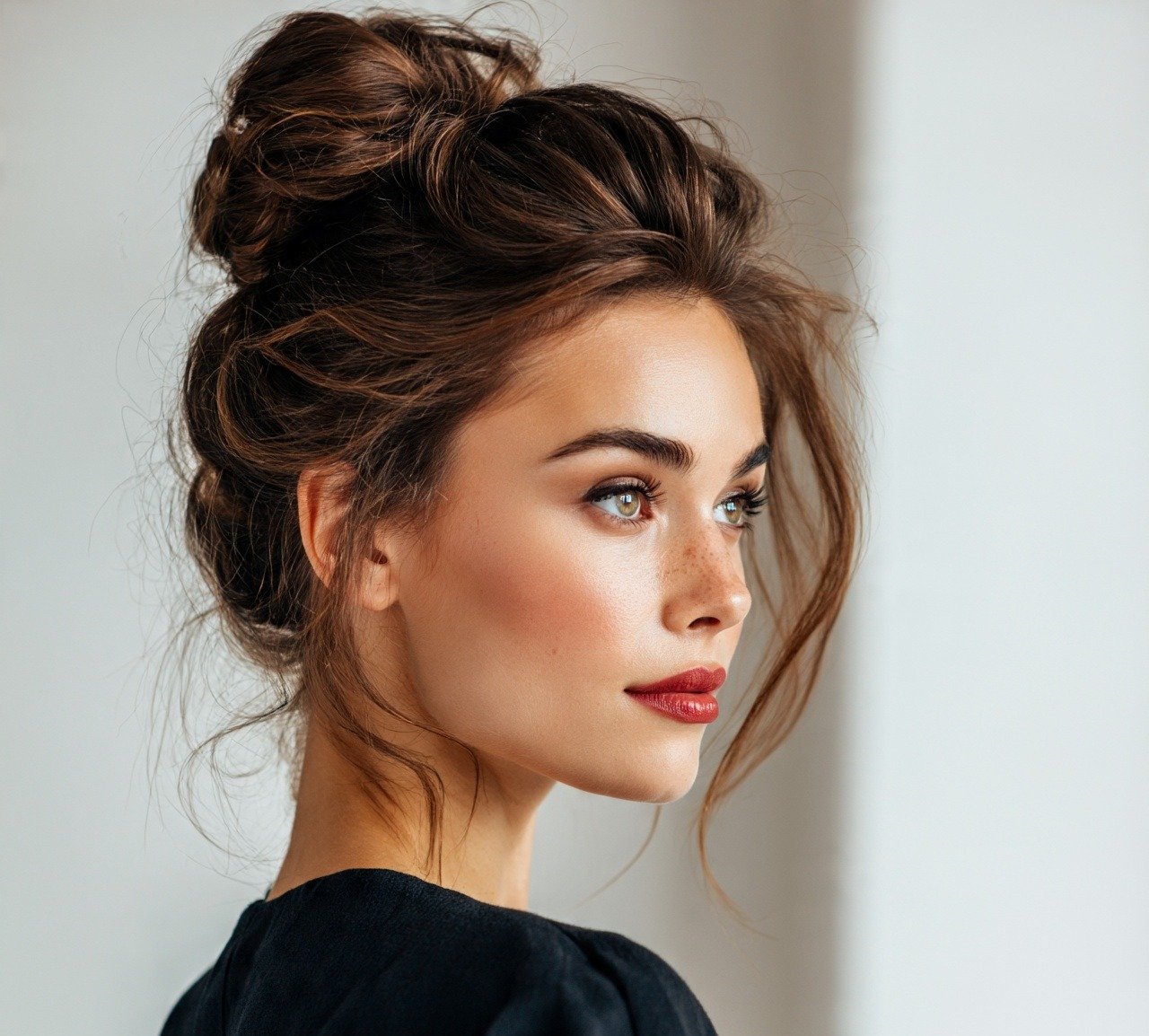 13. Puff Bun Easy Hairstyles
