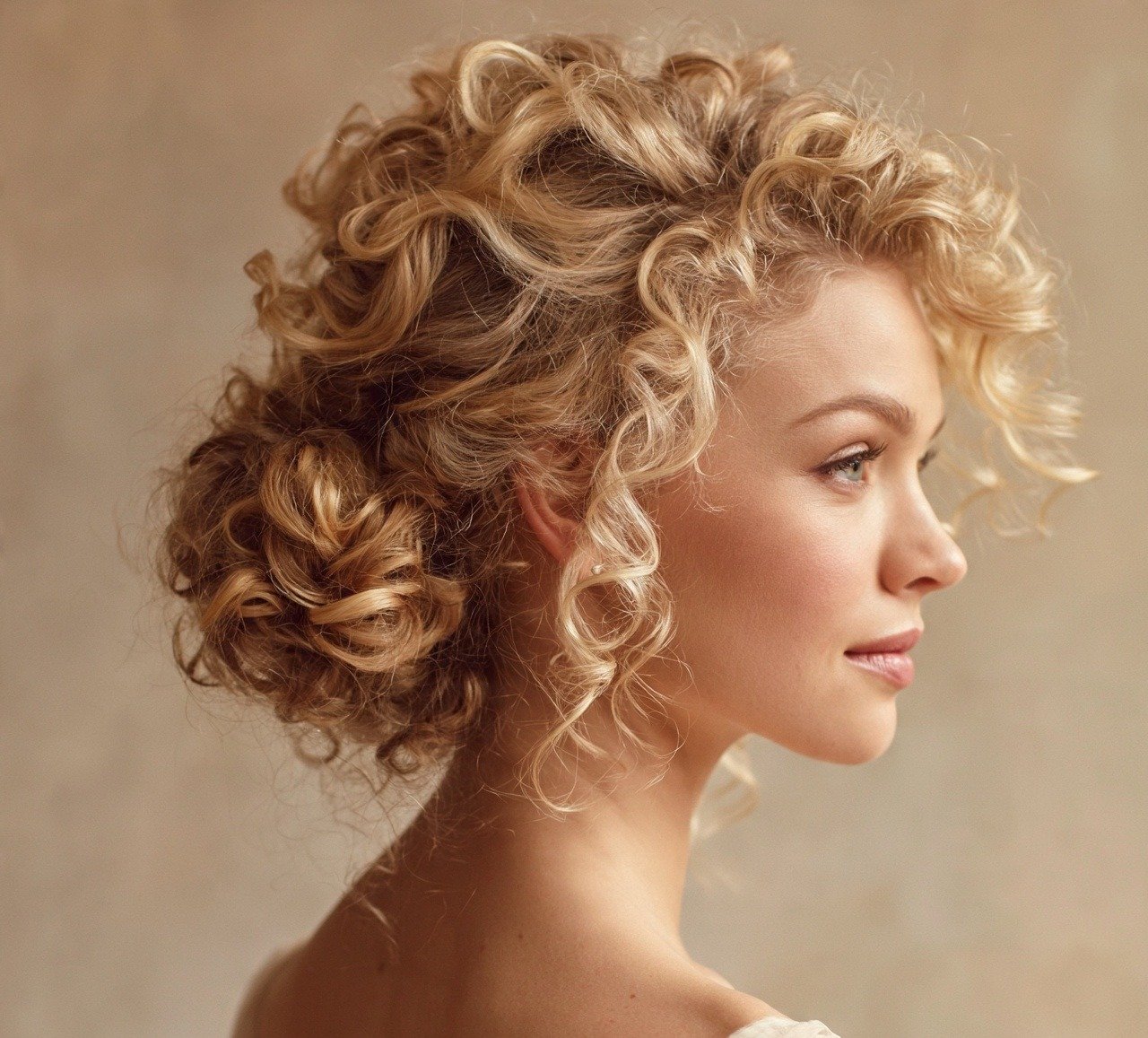 13. Textured Side Bun for Wedding Hairstyles for Curly Hair