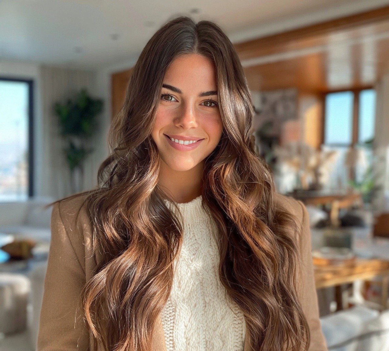 13. Wavy Hair With Dimensional Brunette Color Hairstyles