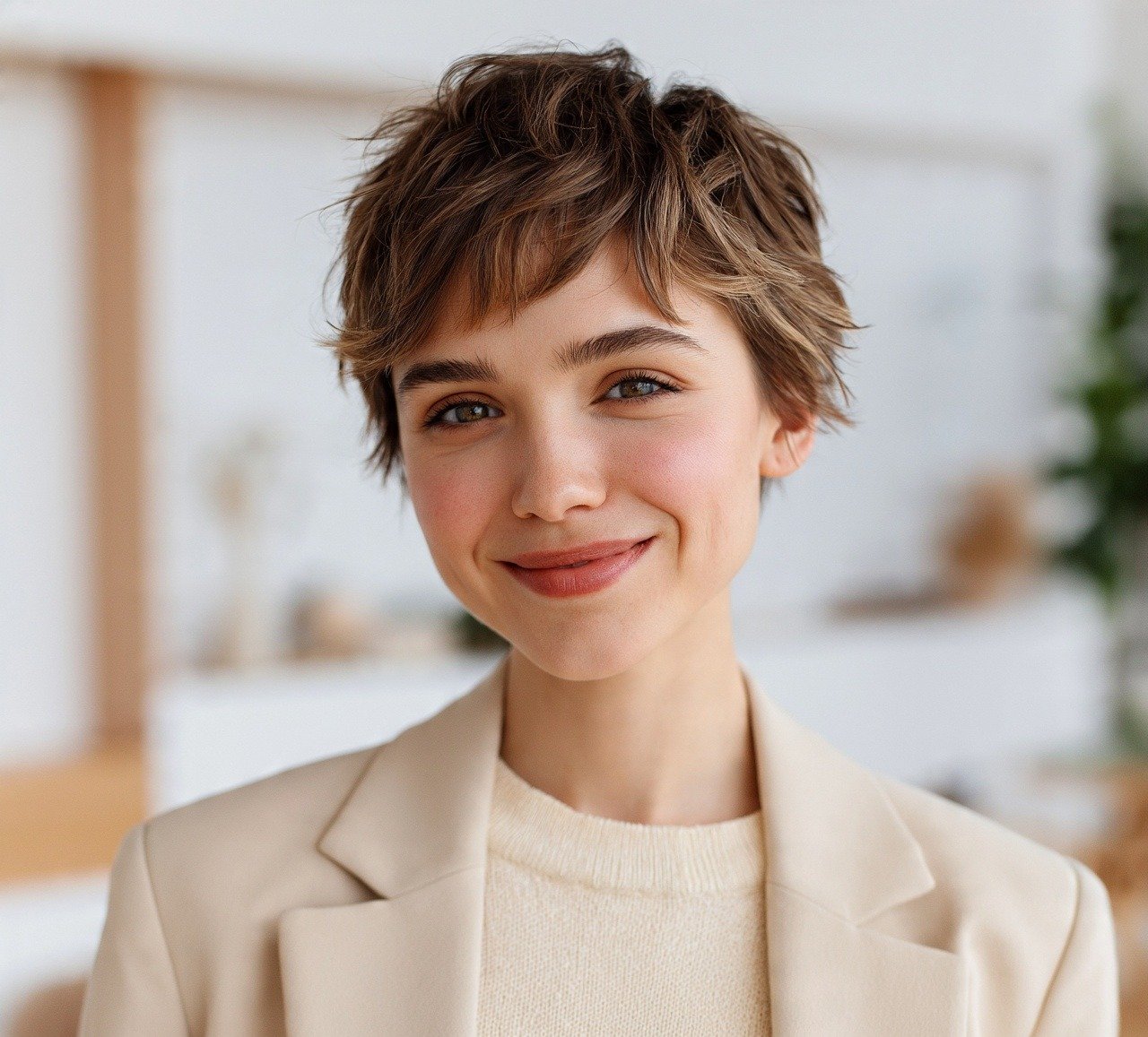 13. Wavy Shaggy Pixie with Bangs Short Hairstyles