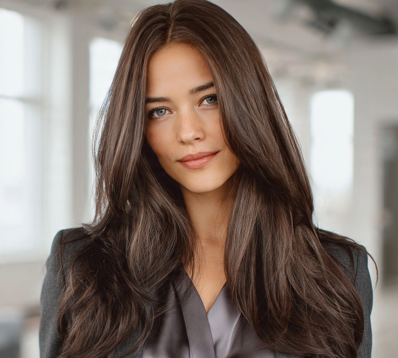 14. Chocolate Brown with Ash Toning Hair Color