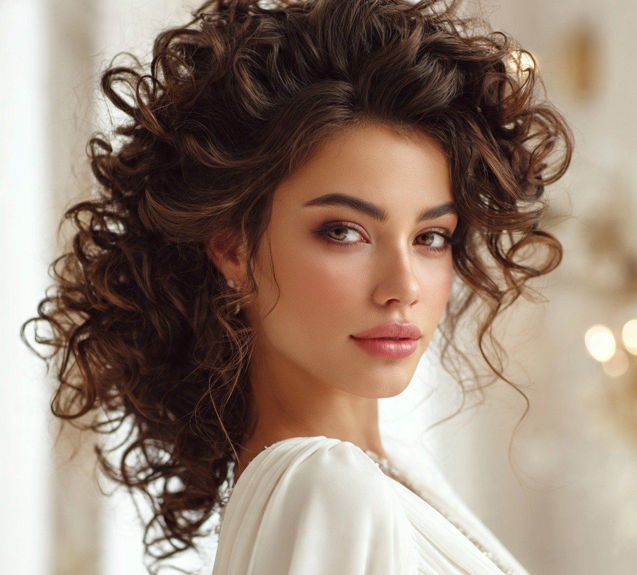 15 Trending Up Hairstyles For Long Hair You’ll Want to Try 15 14. Curly Updo with Volume Hairstyle For Long Hair