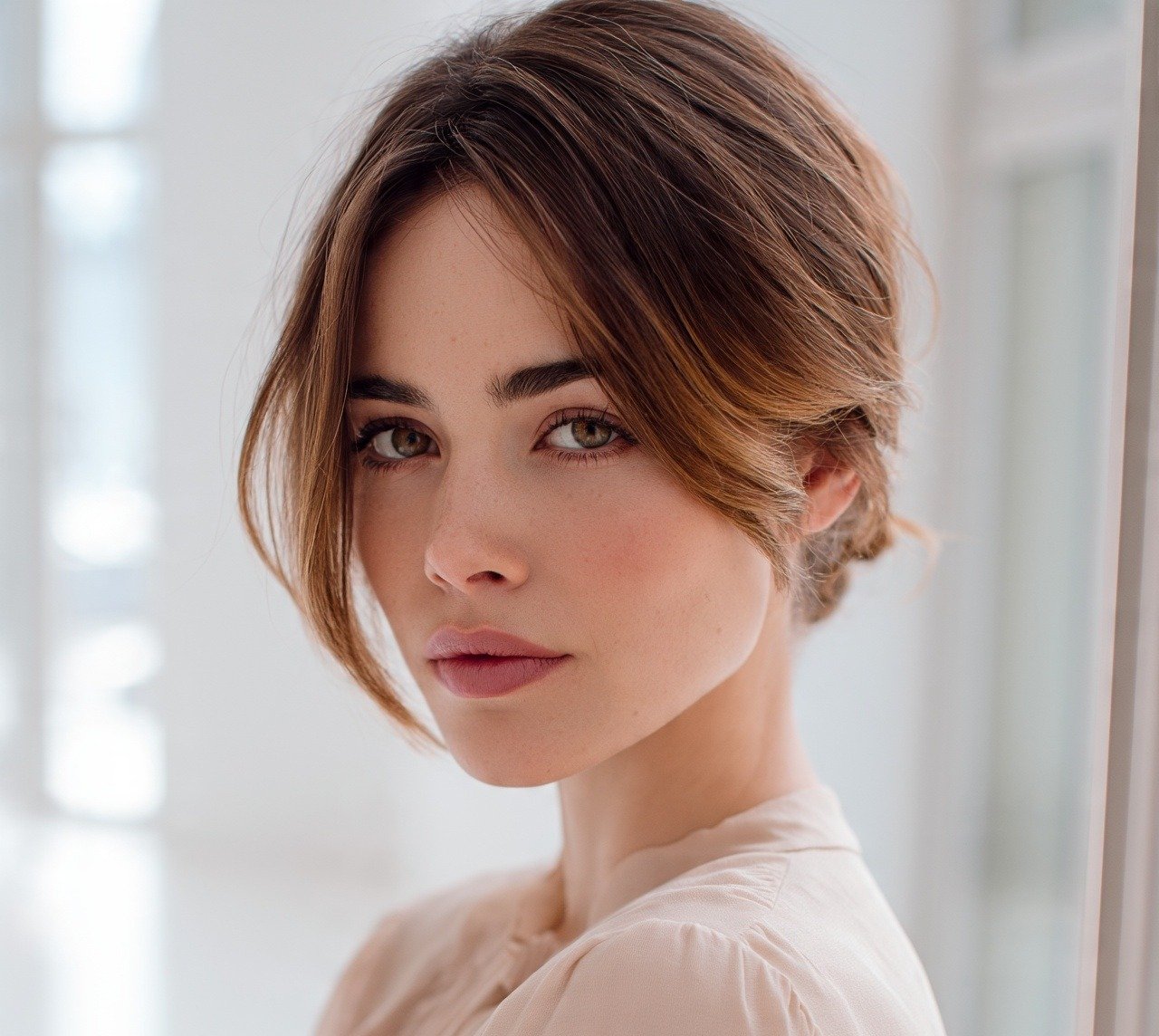 14. Low Bun With Face Framing Layers Easy Hairstyles