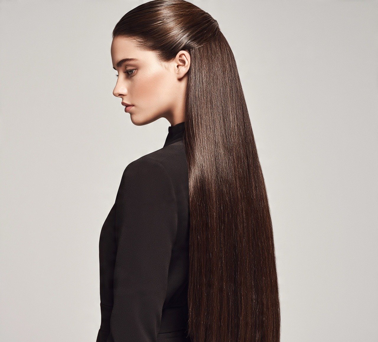 14. Sleek Half Up Style For Long Straight Hair