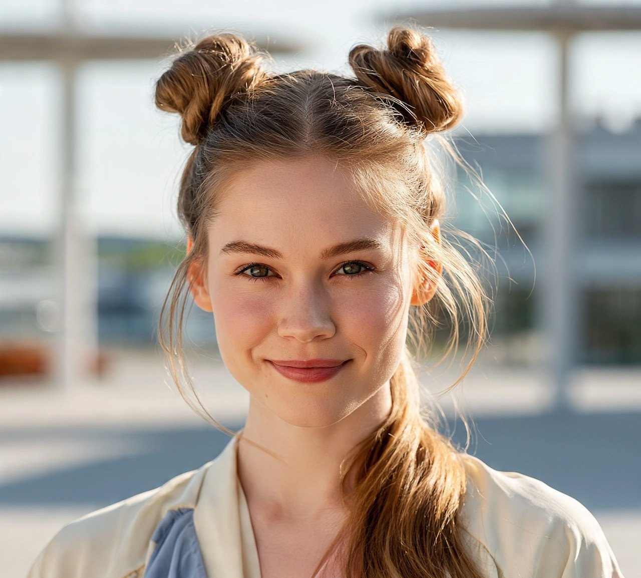 Space Bun Hairstyles: 14 Trendy Ideas to Try Right Now 15 14. Space Buns With a Low Pony Hairstyles