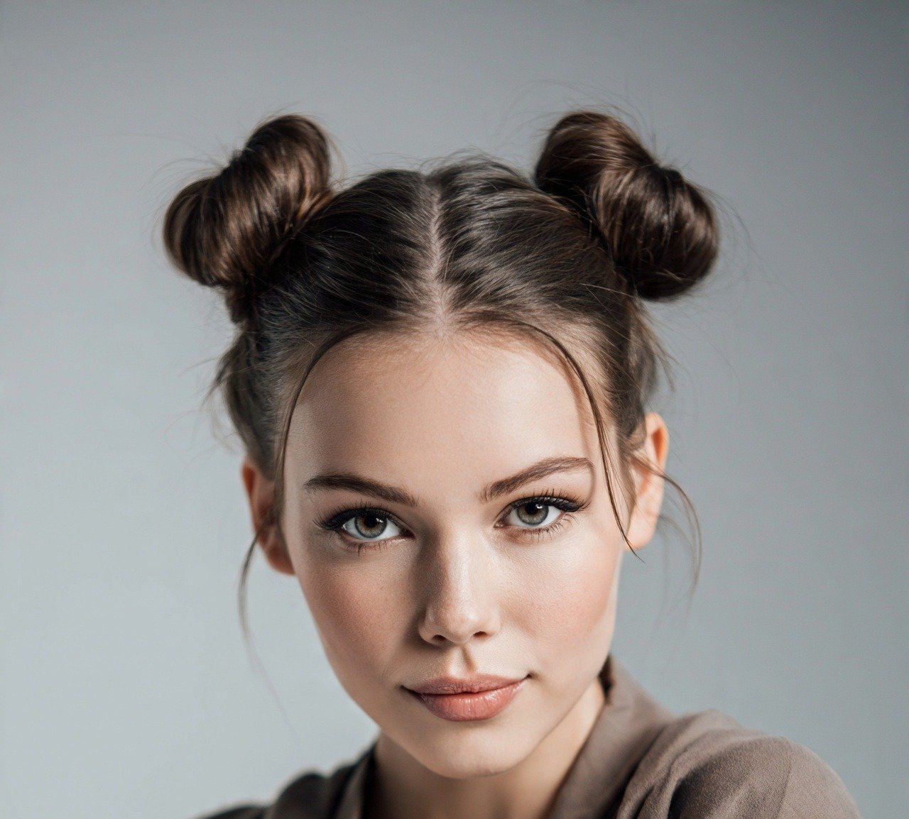 15. Double Bun Easy Hairstyles