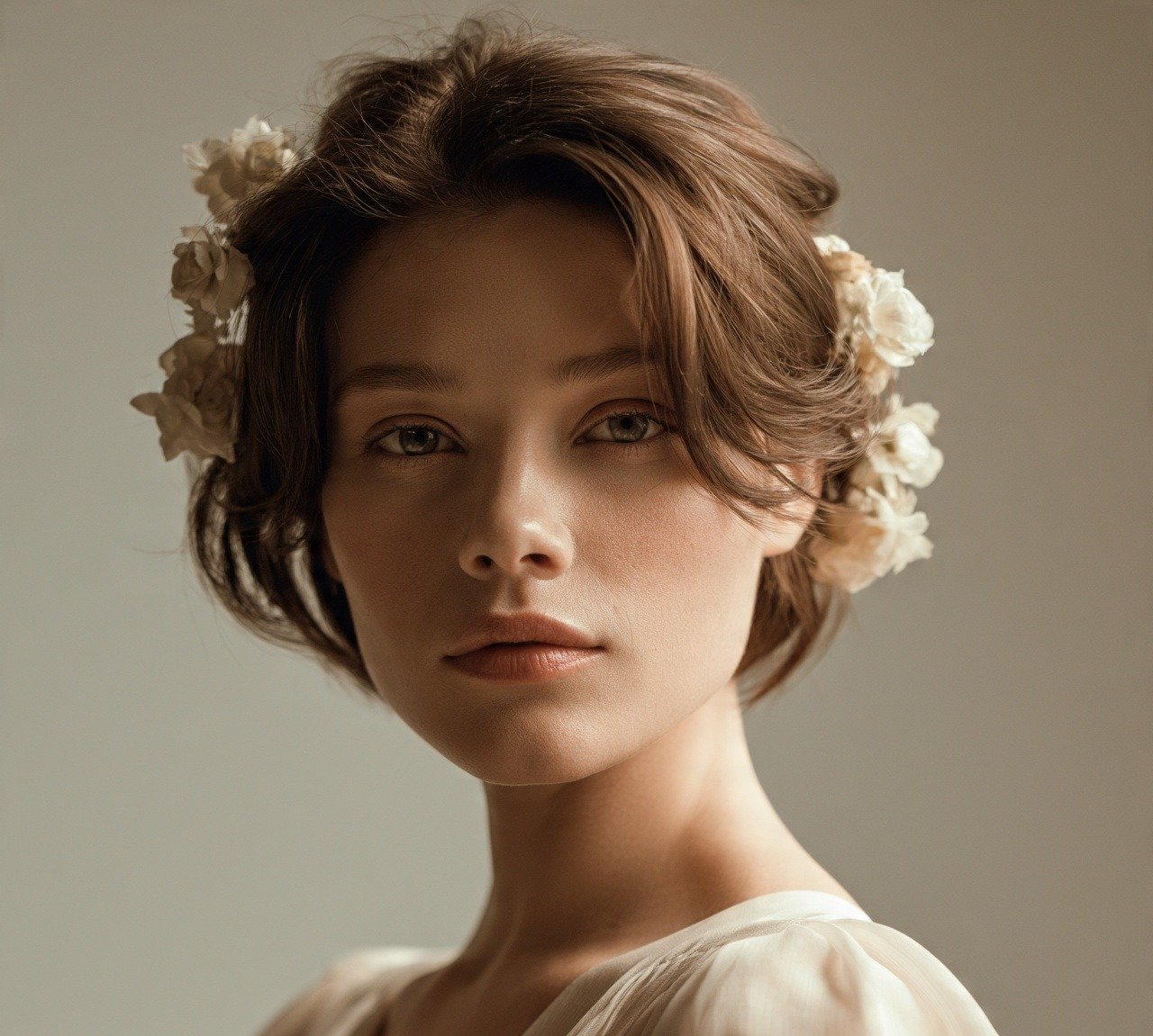 Updo Hairstyles For Short Hair: 15 Trendy Ideas That Turns Heads 16 15. Flower Adorned Pinned Updo Hairstyles For Short Hair