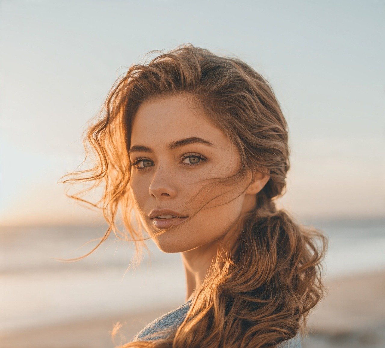 15. Low Side Ponytail with Waves Beach Hairstyles for Long Hair