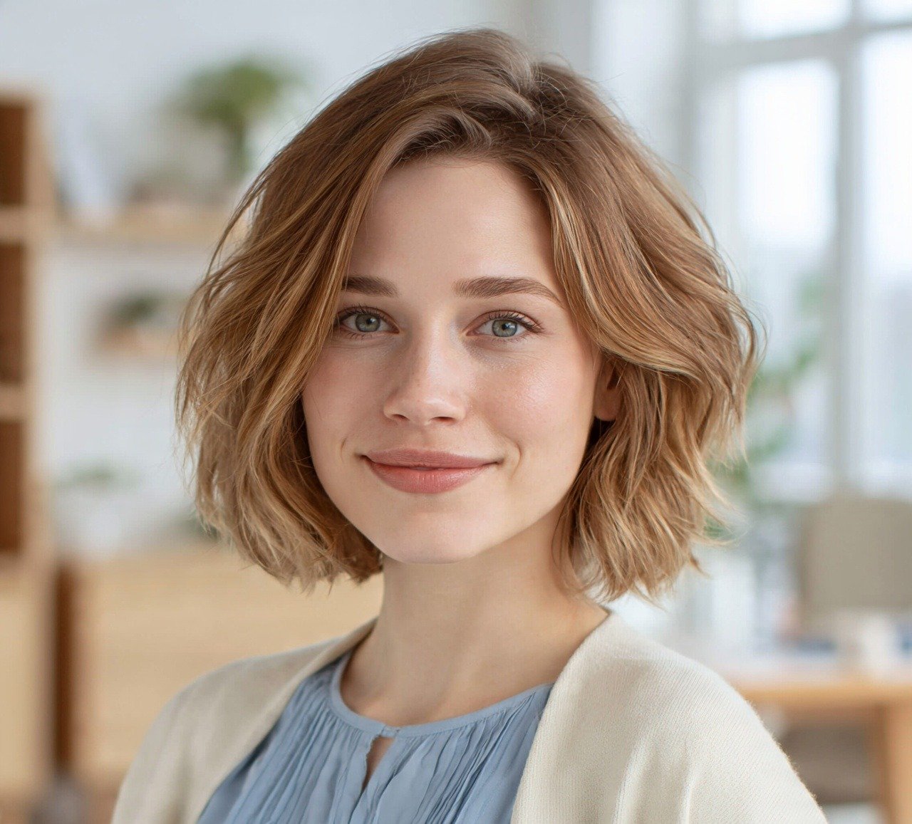 15. Wavy Bob for Fine Hair Hairstyles