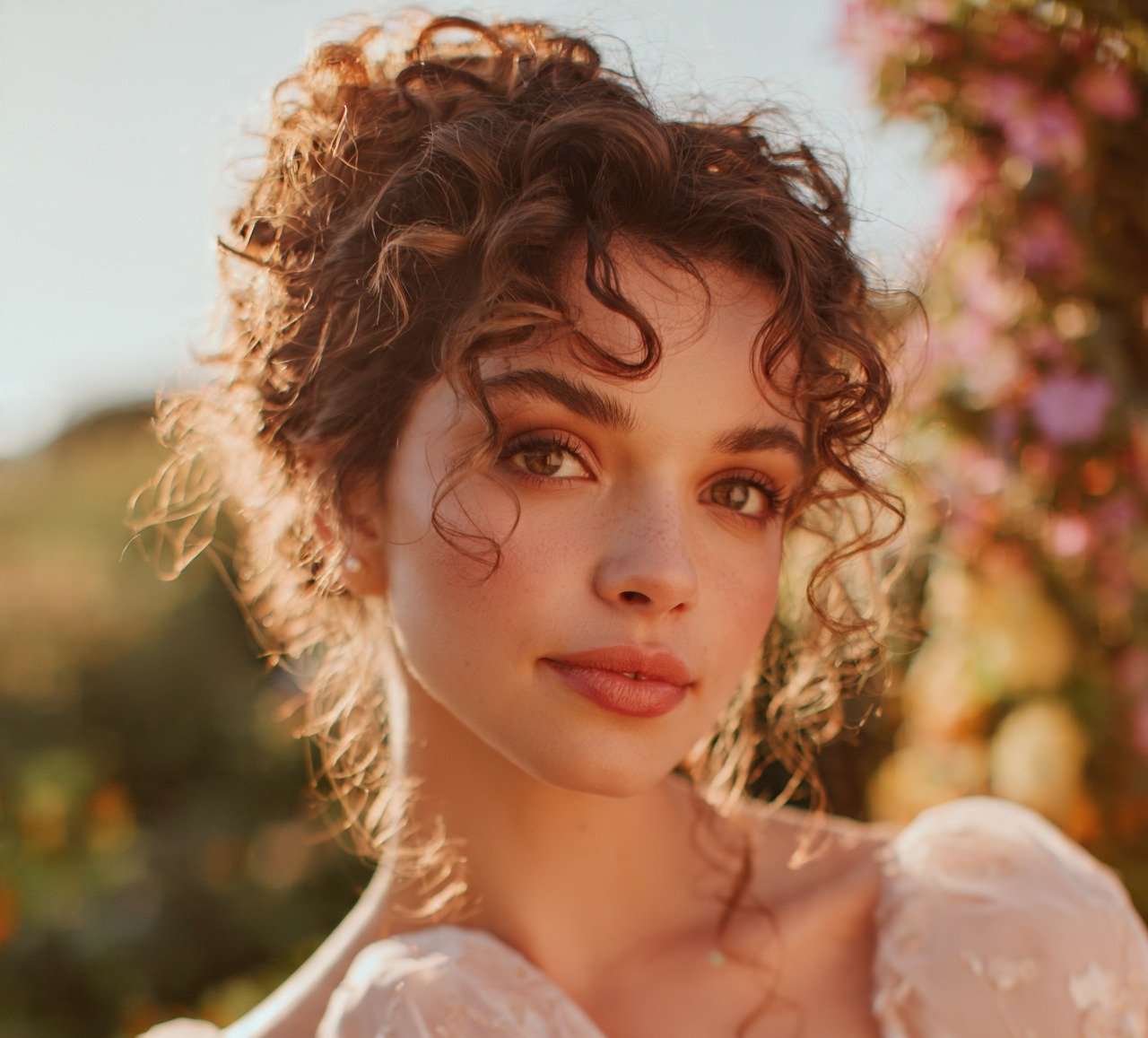 16. Curly Updo with Loose Tendrils Hairstyles For Wedding
