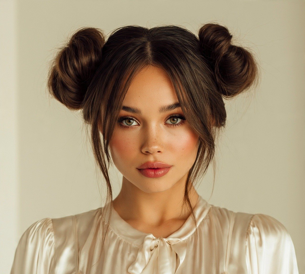 16. Double Bun Bridal Style Wedding Hairstyles