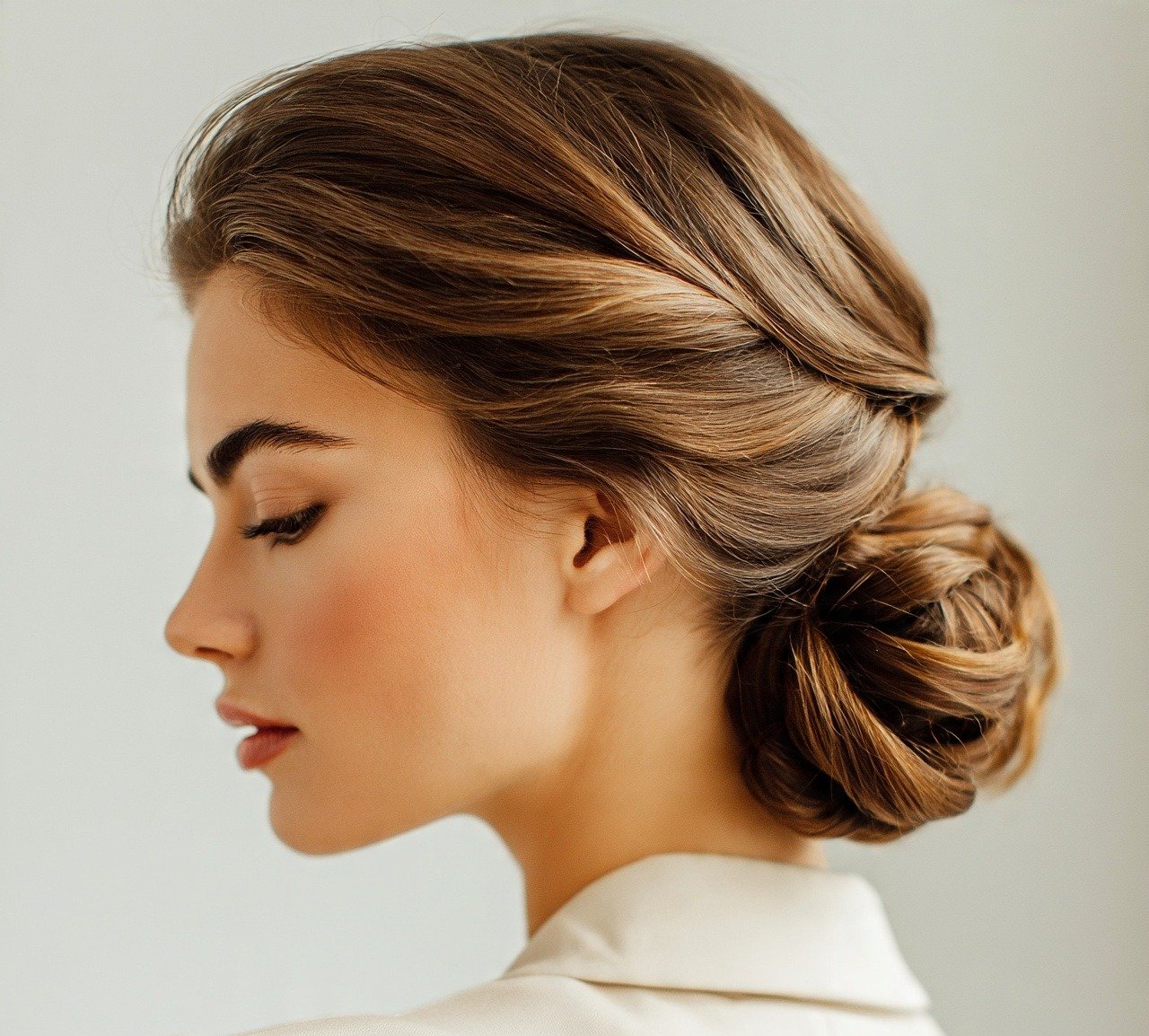 16. Knotted Low Bun Easy Hairstyles