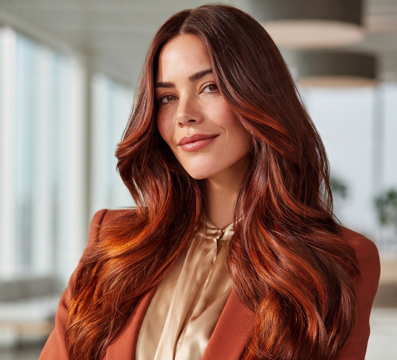 2. Burnt Copper Balayage Hair Color