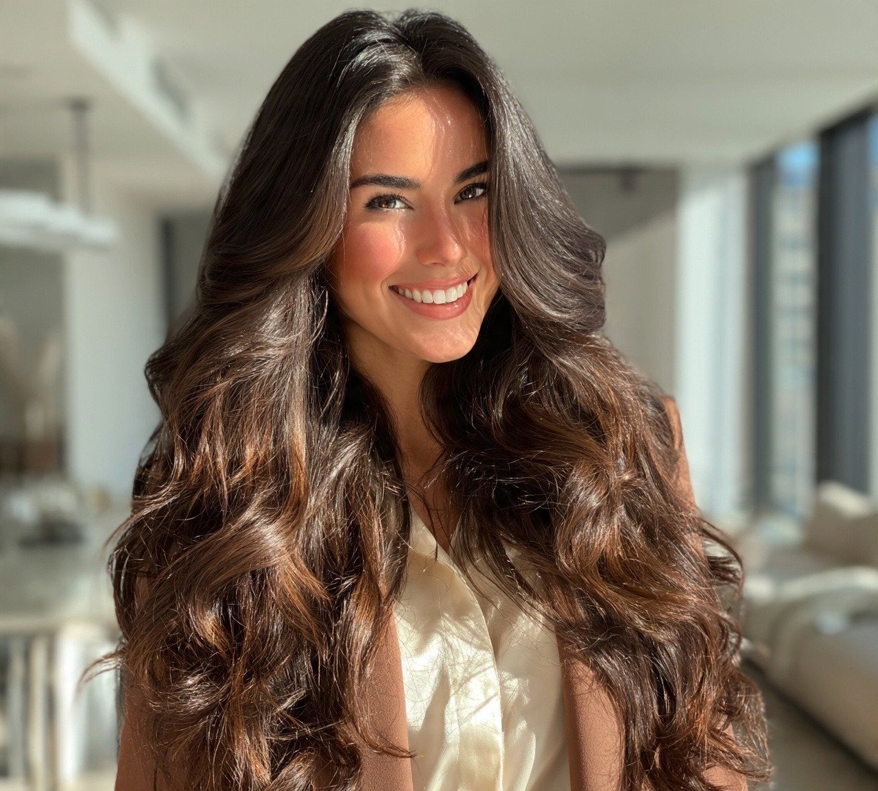 2. Chocolate Balayage on Dark Brown Base Hair Color