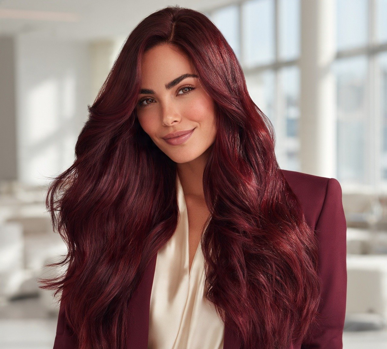 14 Trending Dark Red Hair Color Ideas You'll Want to Try Now 3 2. Deep Cherry Red Hair Color