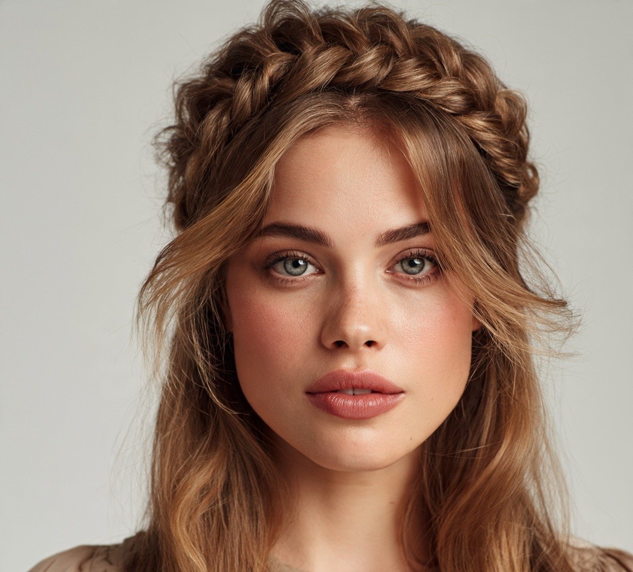 2. Dutch Braid Crown For Long Hair