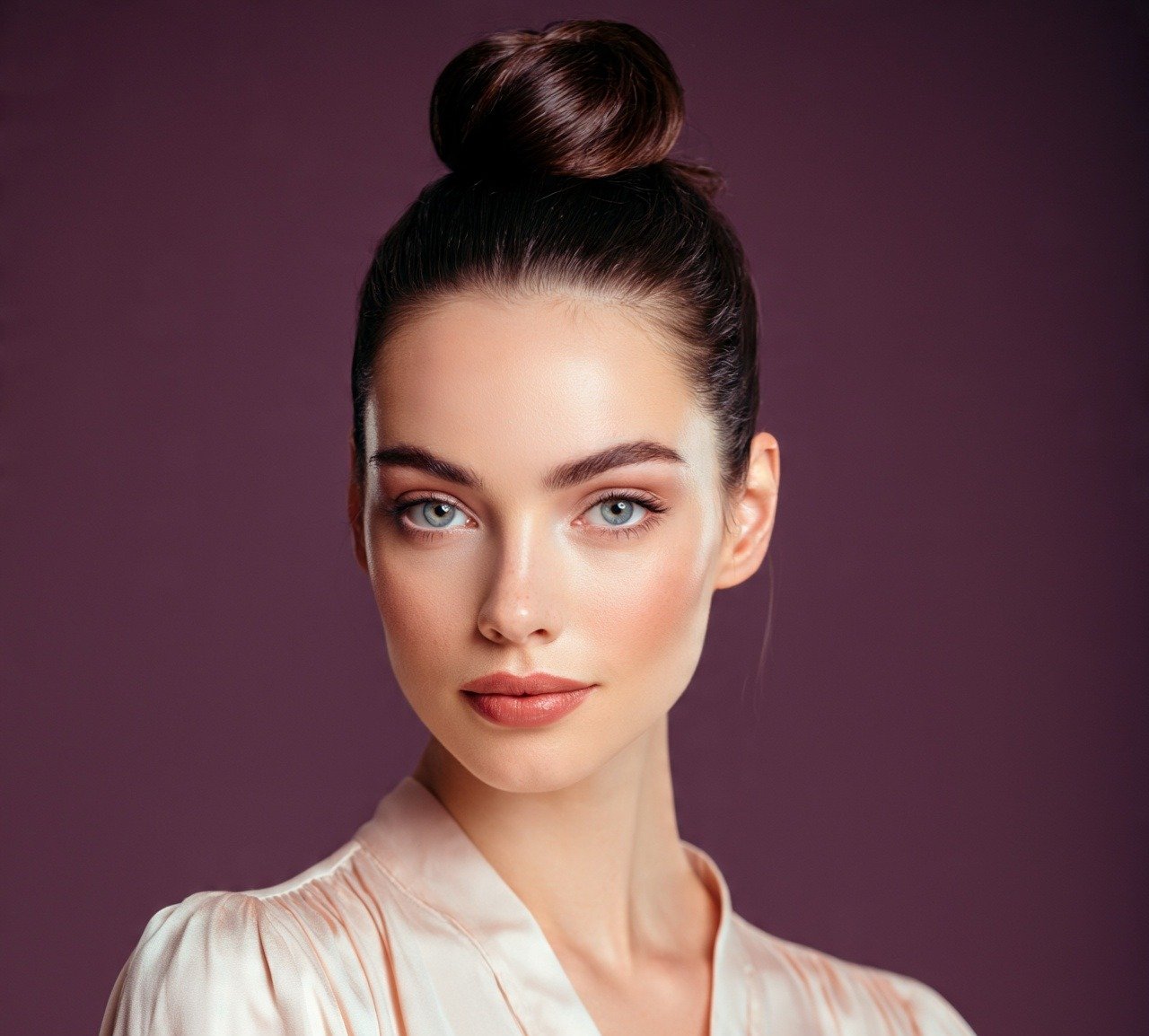 2. High Sleek Top Knot Bun Hairstyles