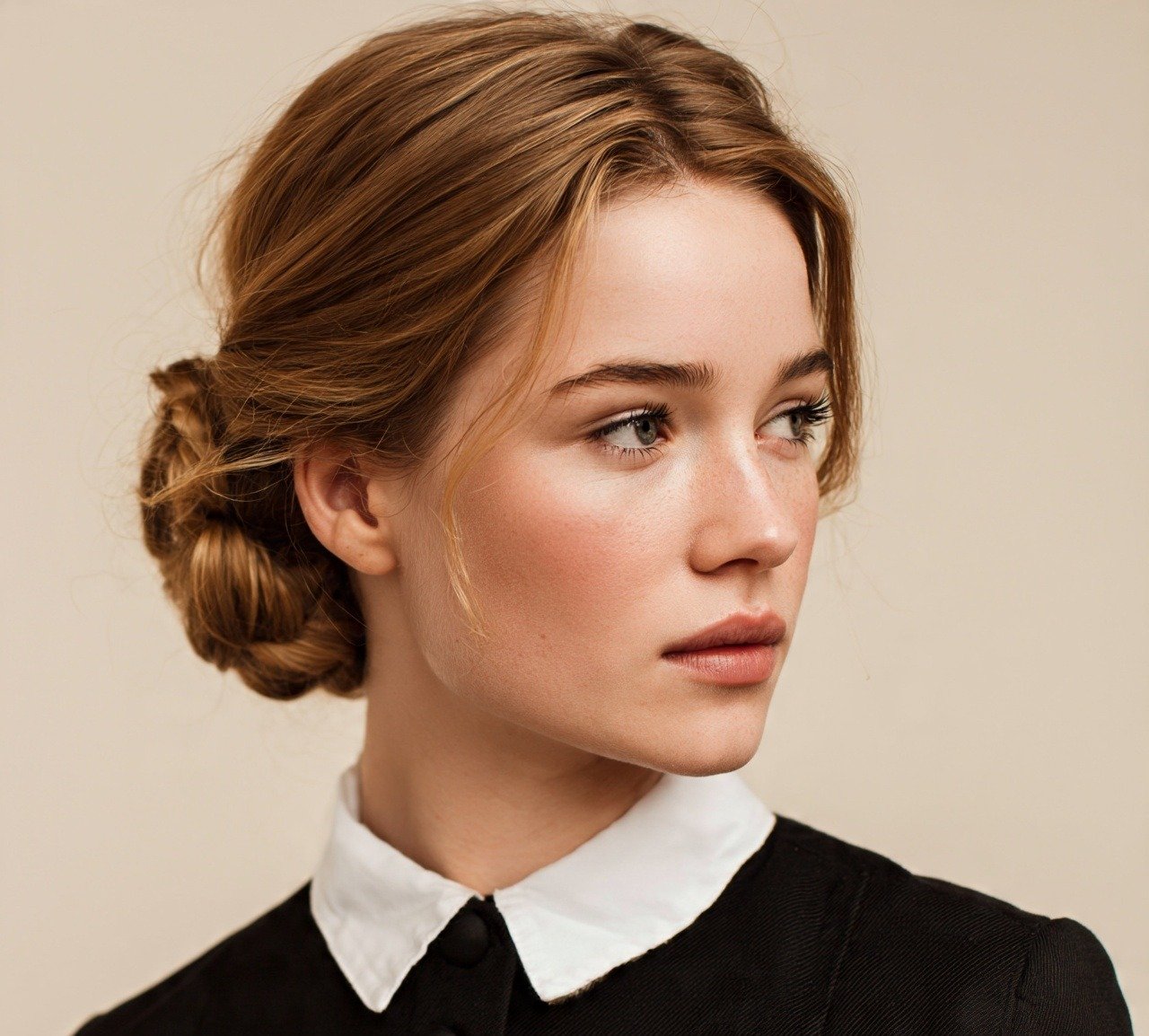 2. Low Twisted Bun Updo Hairstyles For School