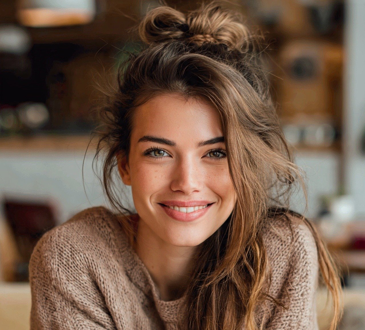 13 Trendy Half Bun Hairstyles Ideas For Every Hair Type and Occasion 3 2. Messy Half Bun Hairstyles