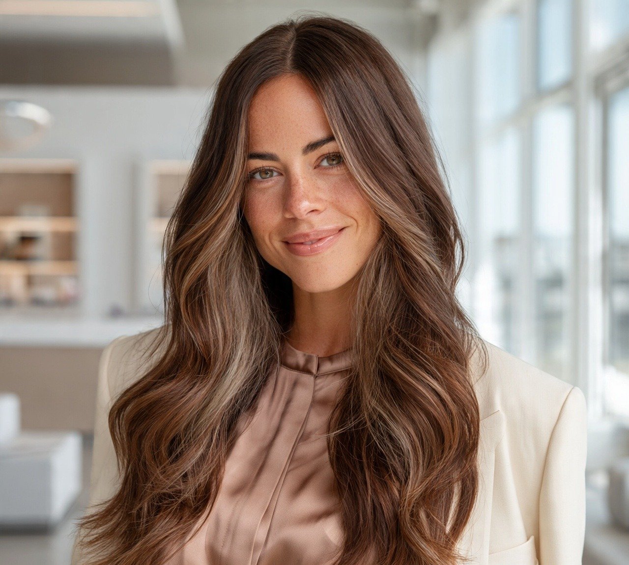 2. Milk Chocolate Balayage Hair Color