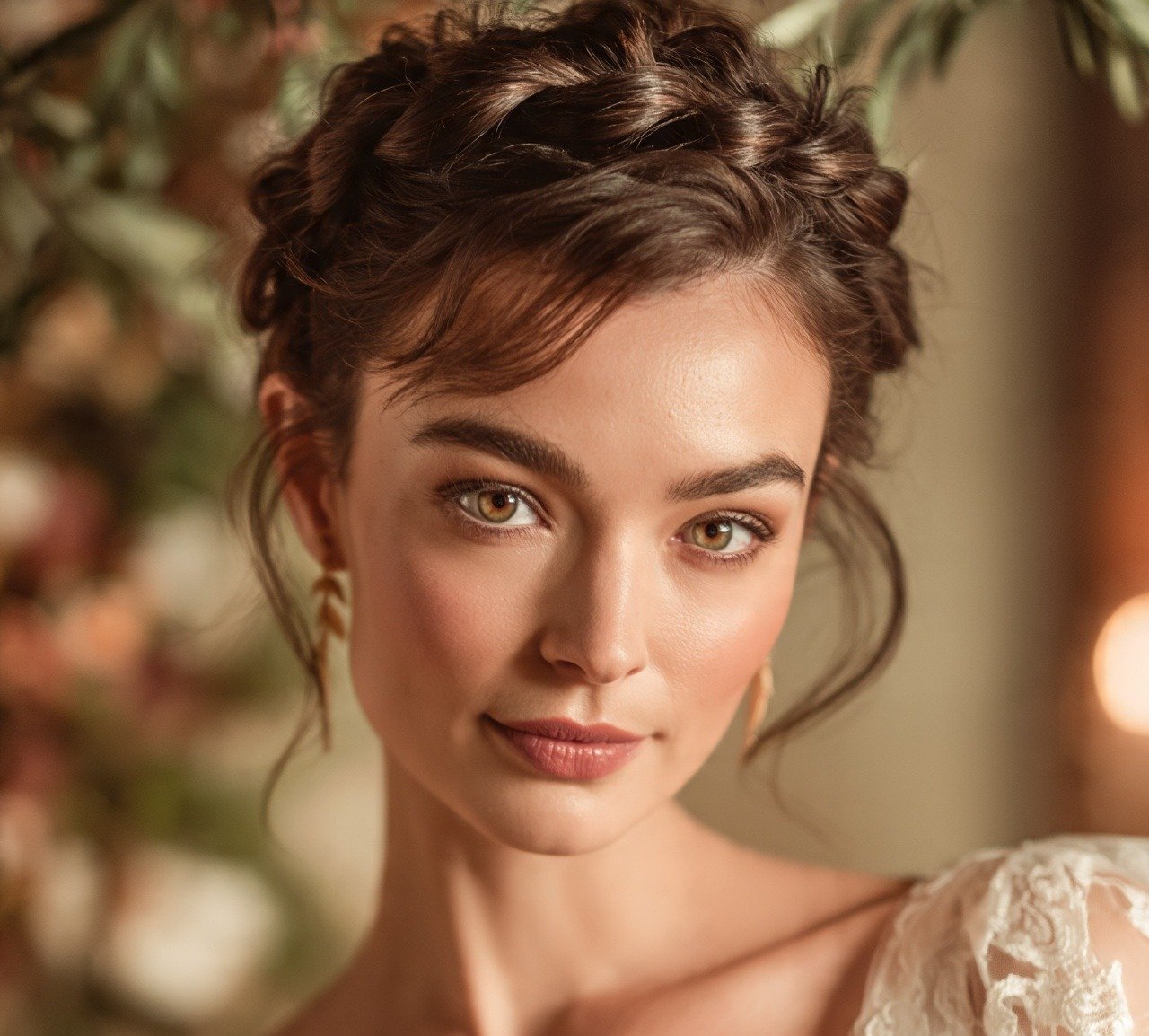 Bride Updo Hairstyles: 14 Stunning Trendy Looks for Your Big Day 3 2. Romantic Braided Crown Updo Bride Hairstyles