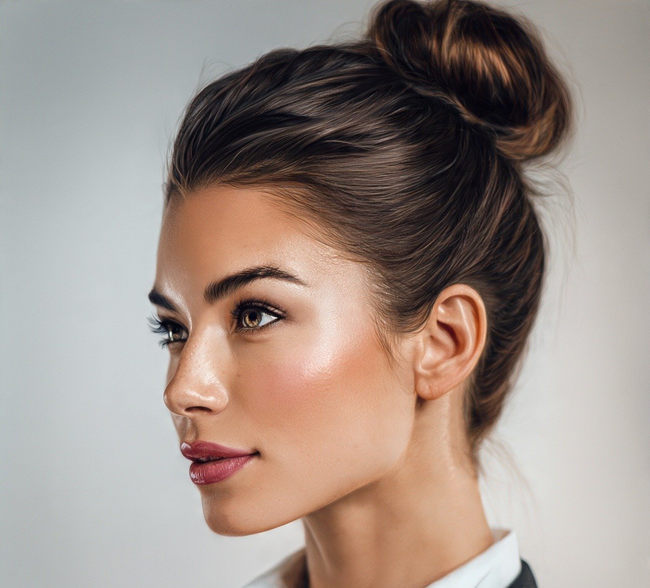 17 Trending Updo Hairstyles For Work That Look Polished and Professional 3 2. Sleek High Bun Updo Hairstyles For Work
