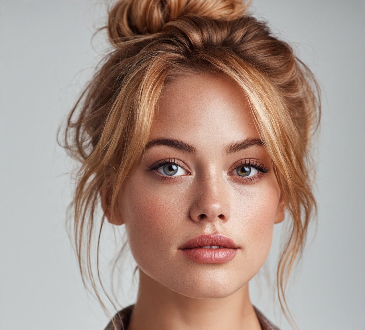 2. Textured Top Knot Updo Hairstyle