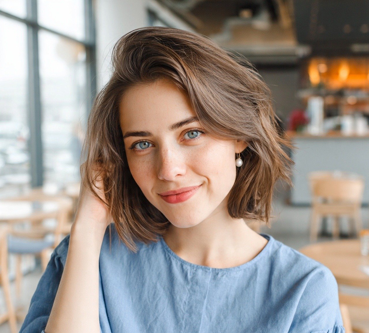 3. Beachy Lob with Loose Waves Short Hairstyles