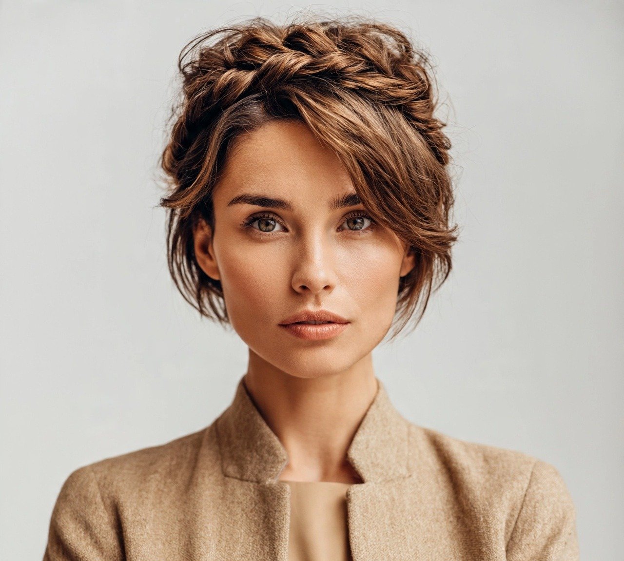 Updo Hairstyles For Short Hair: 15 Trendy Ideas That Turns Heads 4 3. Braided Headband Updo Hairstyles For Short Hair