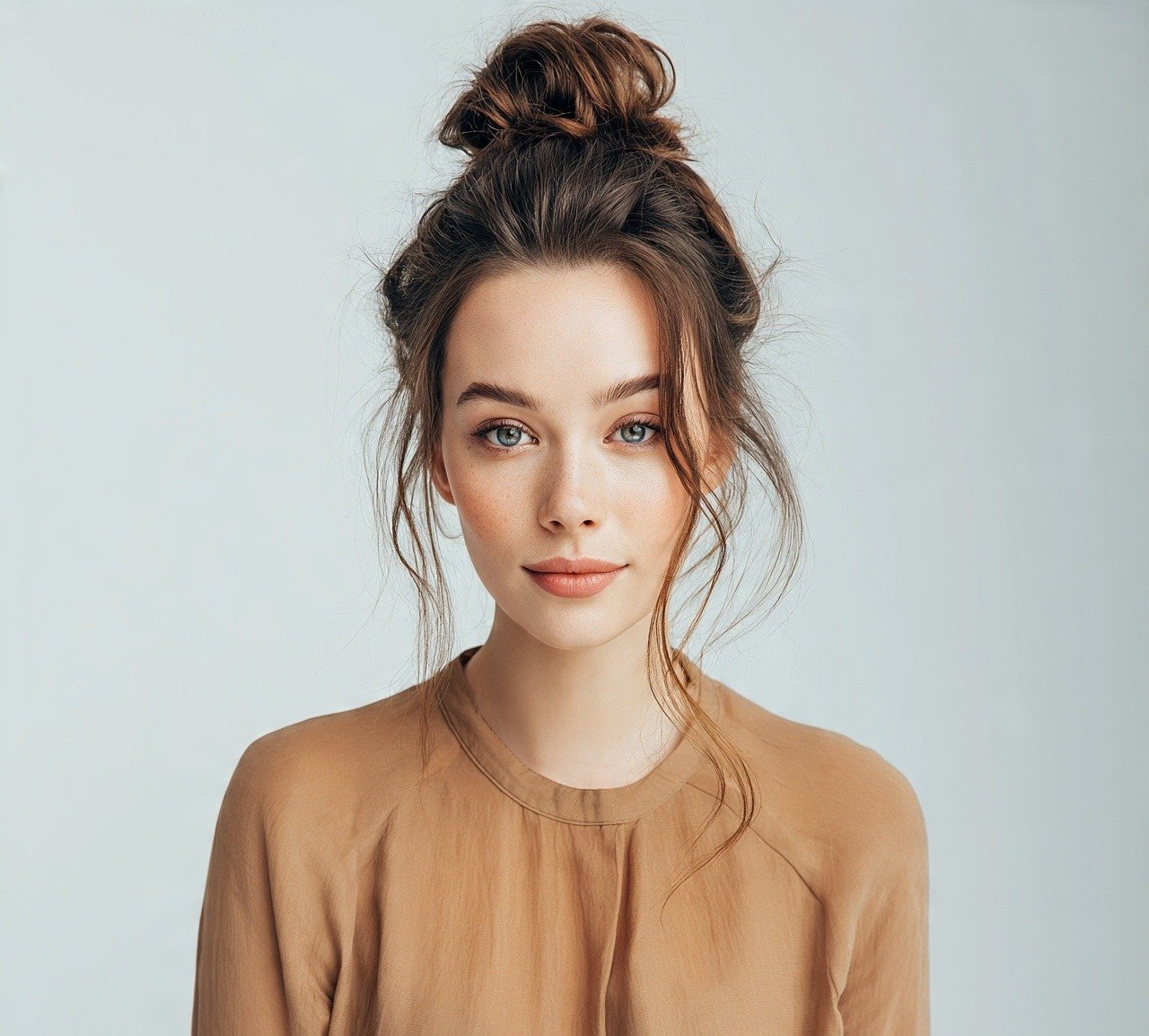 Quick Hairstyles For Long Hair: 13 Easy & Trending Everyday Looks 4 3. Effortless Messy Top Knot Quick Hairstyle for Long Hair