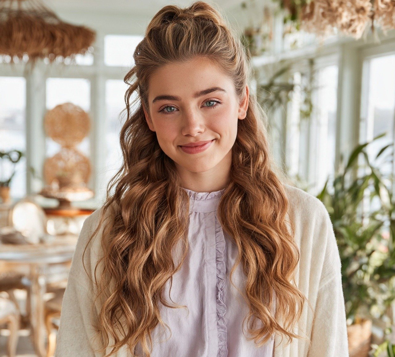 3. Half Up Wavy Ponytail Hairstyles