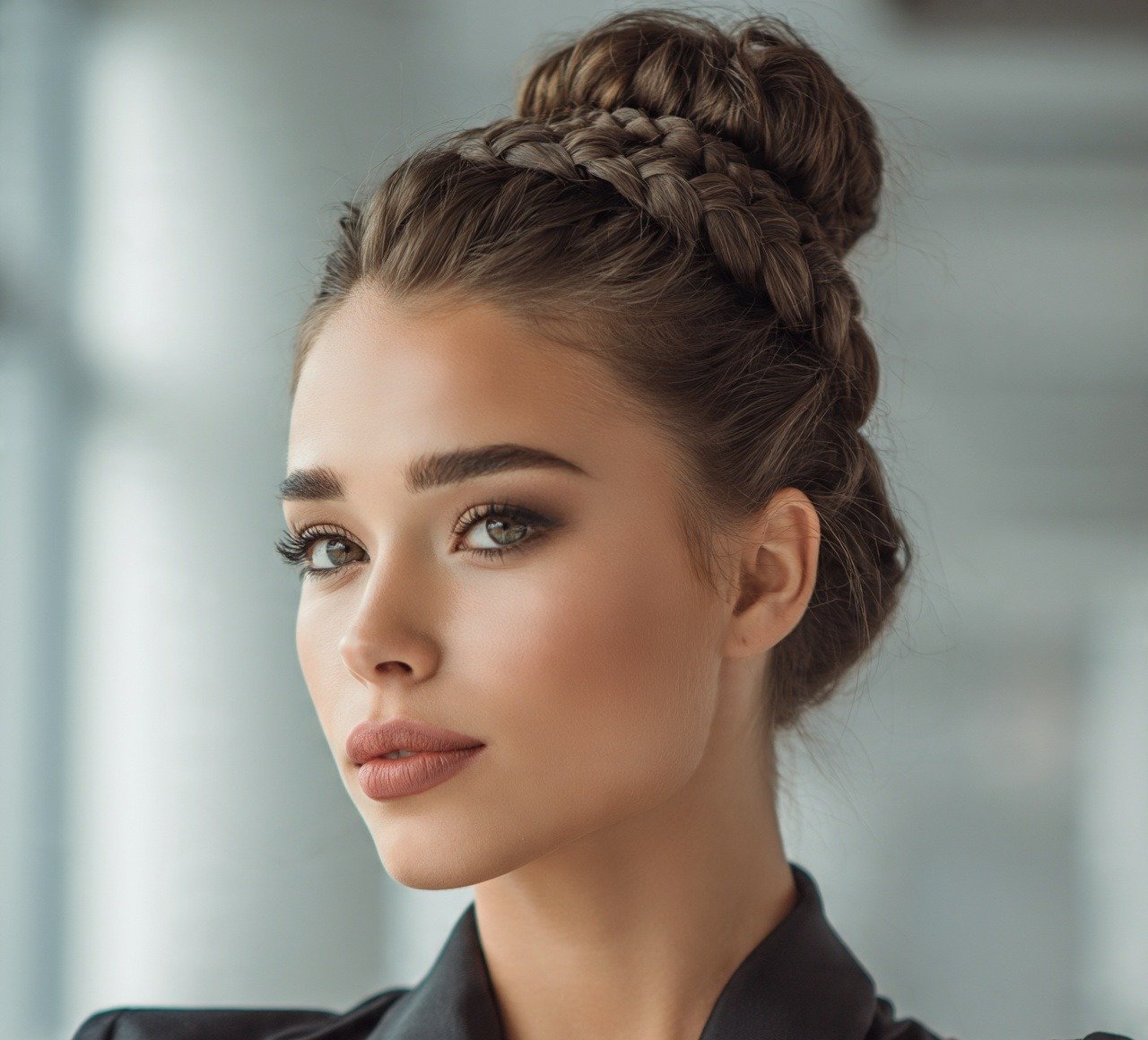 3. High Braided Bun Hairstyles