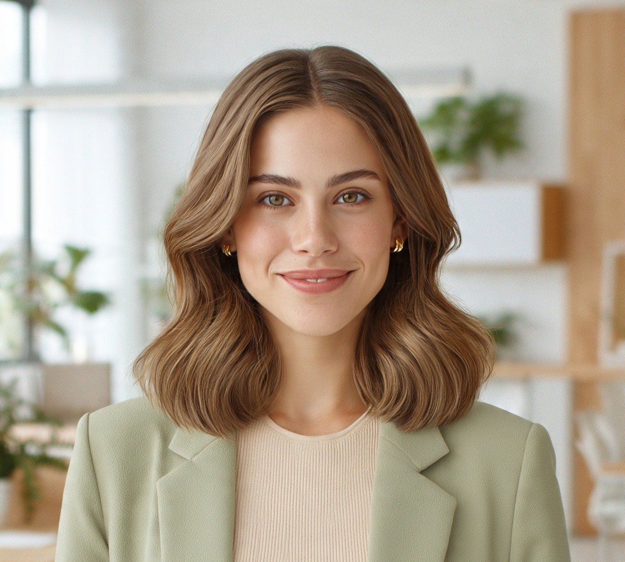 3. Layered Wavy Lob Medium Hairstyles
