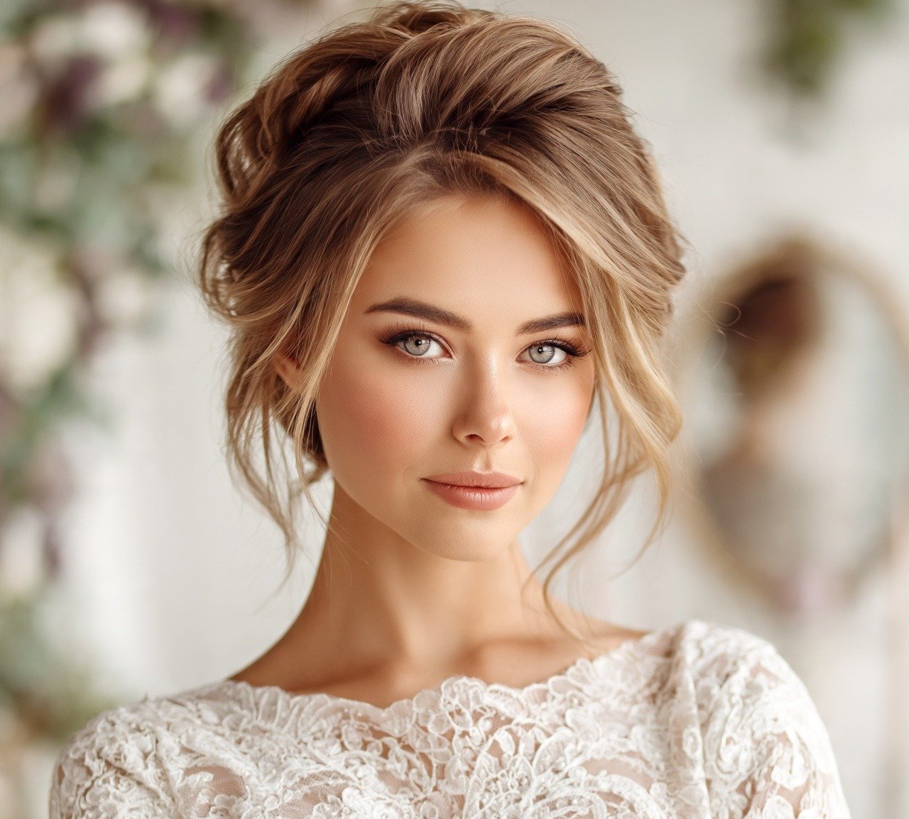 Bride Updo Hairstyles: 14 Stunning Trendy Looks for Your Big Day 4 3. Loose Romantic Chignon Bride Updo Hairstyles