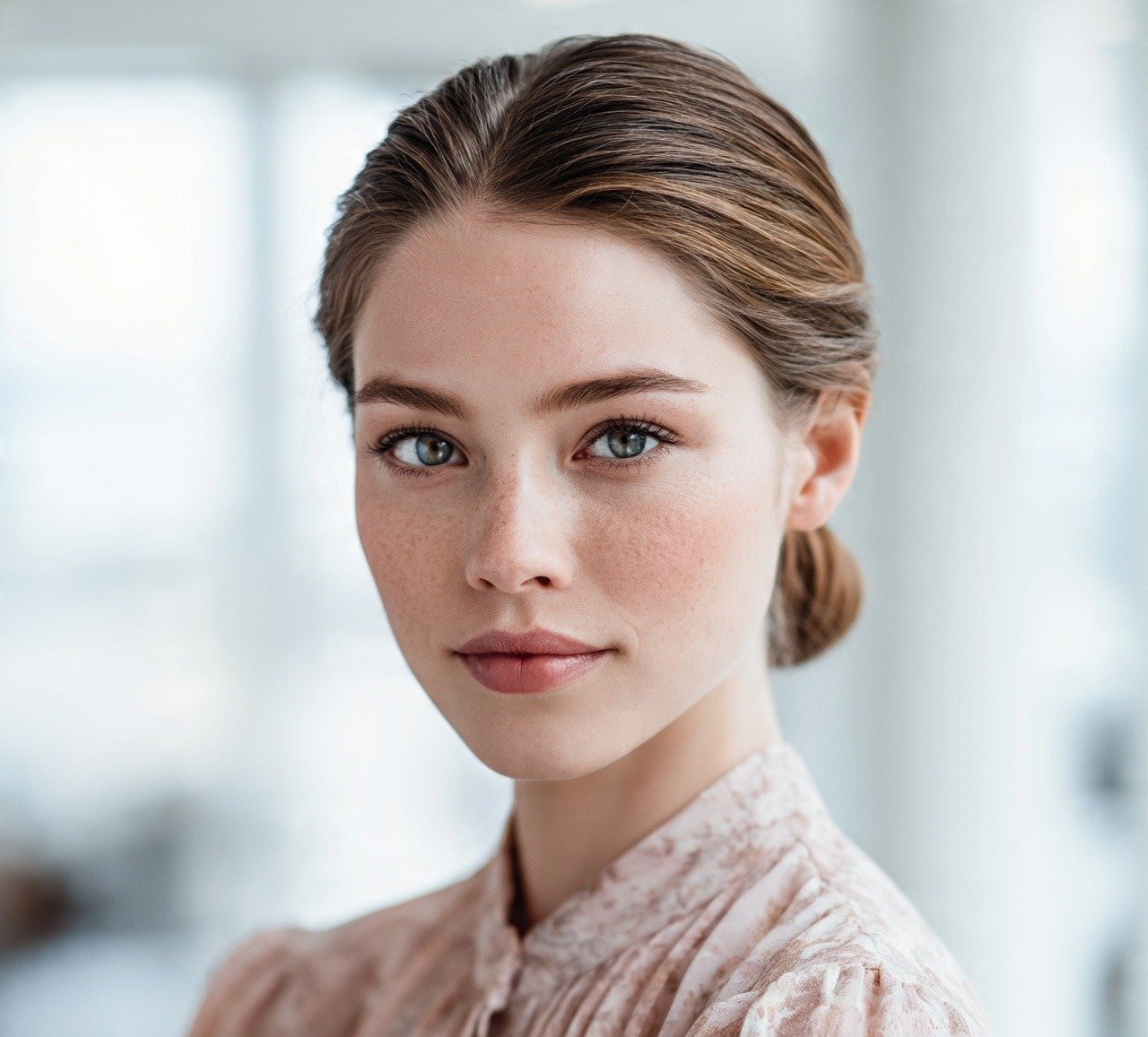 3. Low Bun with Side Part Cute Hairstyles