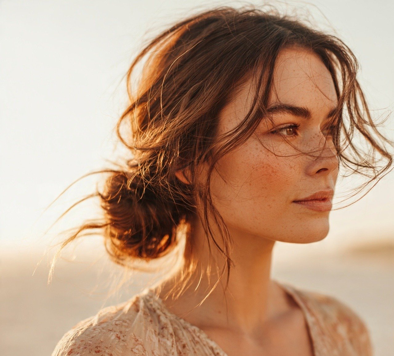 3. Low Messy Bun Beach Hairstyle for Long Hair