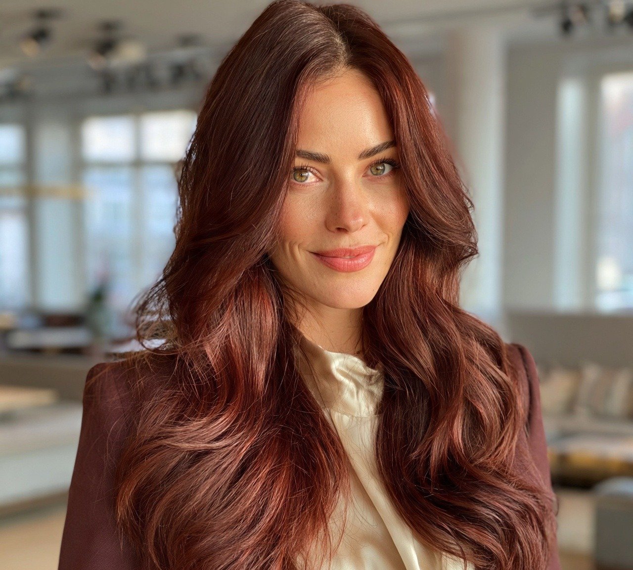 14 Trending Dark Red Hair Color Ideas You'll Want to Try Now 4 3. Mahogany Red Hair Color