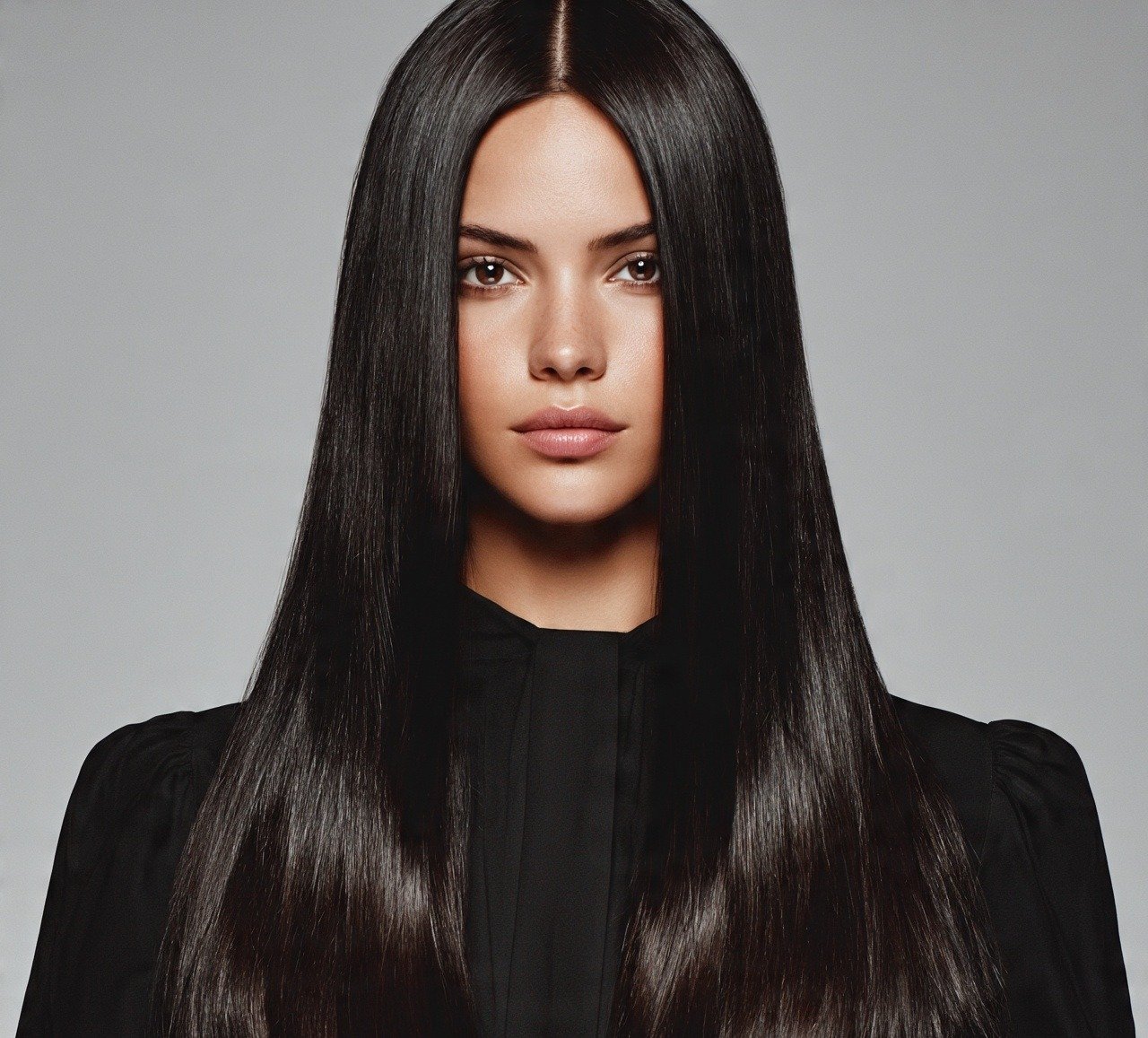 3. Sleek Center Part For Long Straight Hair