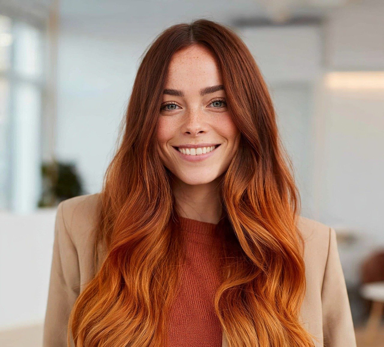 17 Trendy My Hair Color Ideas That'll Make You Actually Book That Salon Appointment 4 3. Soft Copper Ombre Hair Color