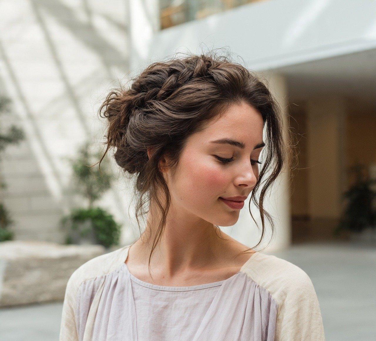 4. Braided Messy Bun Hairstyles