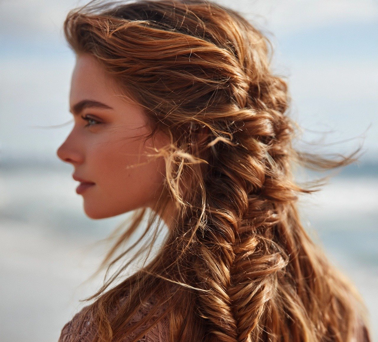 4. Fishtail Braid Down the Back Beach Hairstyle for Long Hair