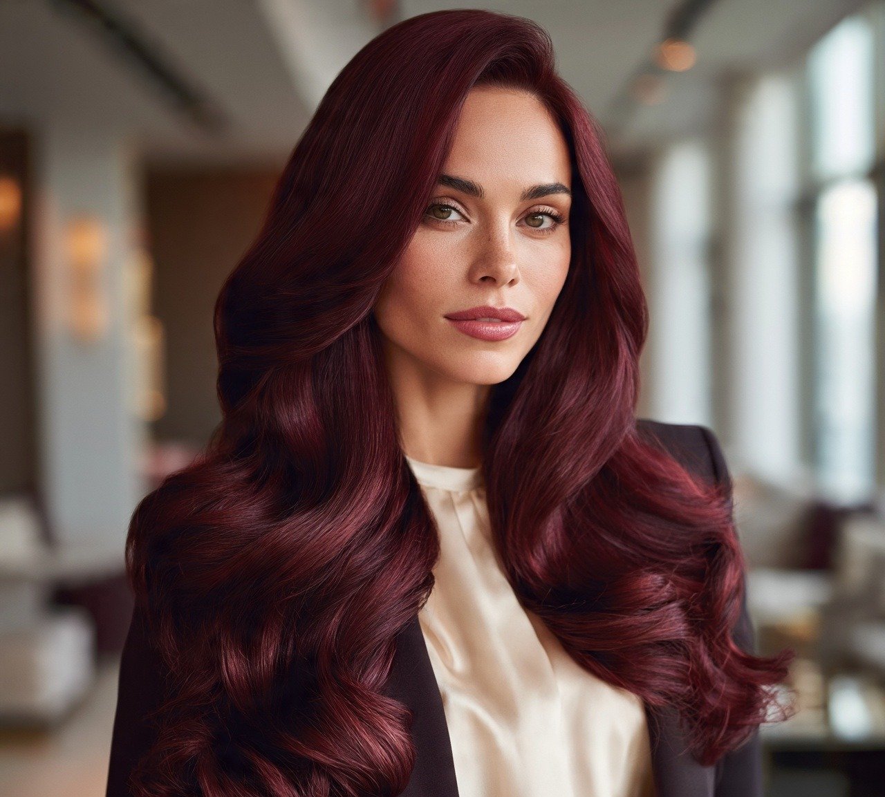 14 Trending Dark Red Hair Color Ideas You'll Want to Try Now 5 4. Oxblood Red Hair Color
