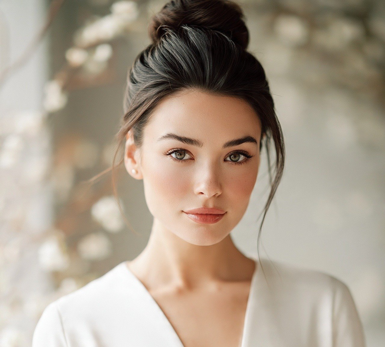 Bride Updo Hairstyles: 14 Stunning Trendy Looks for Your Big Day 5 4. Sleek High Bun Updo Bride Hairstyles