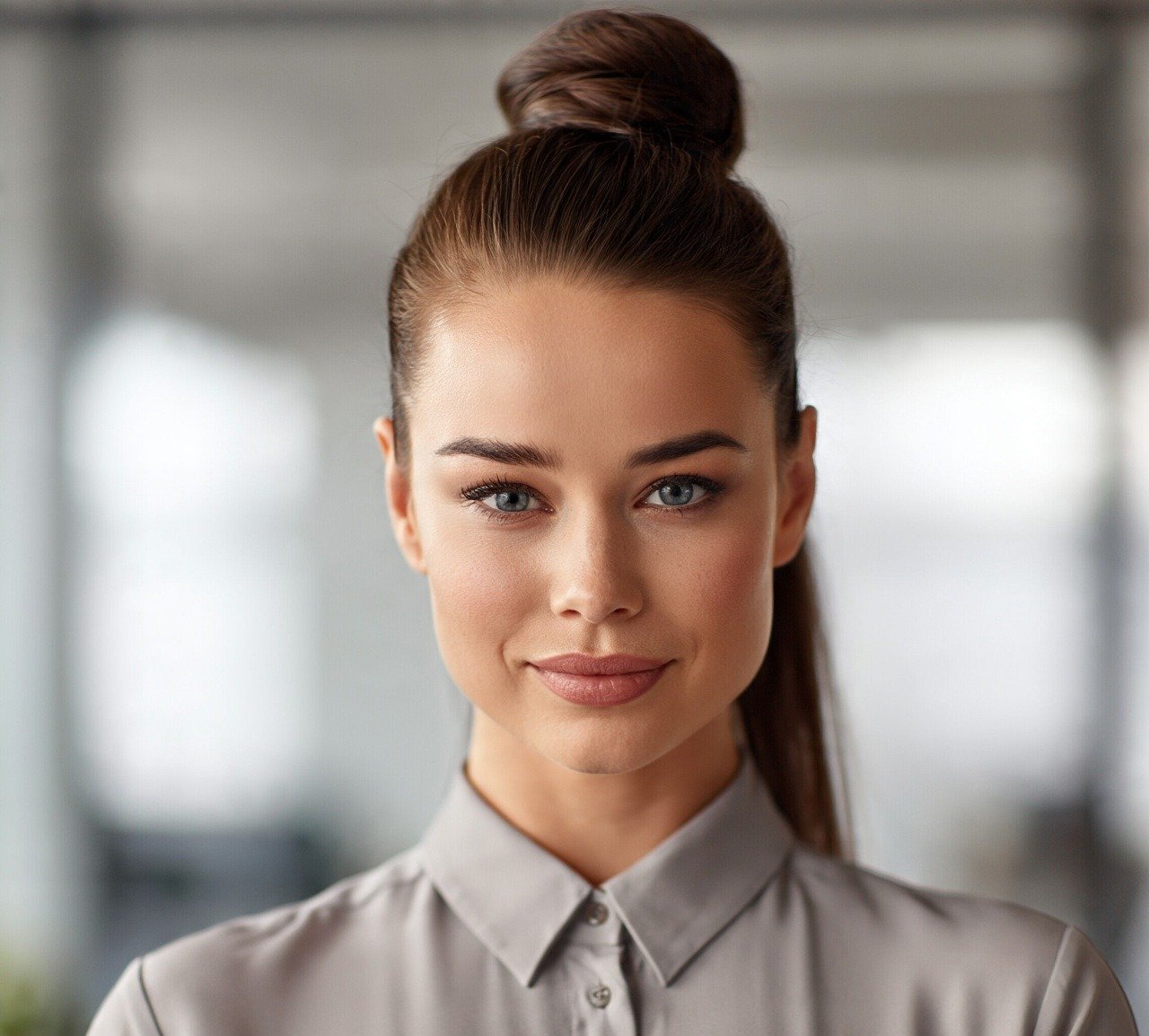 4. Sleek High Ponytail Bun Hairstyles Updo