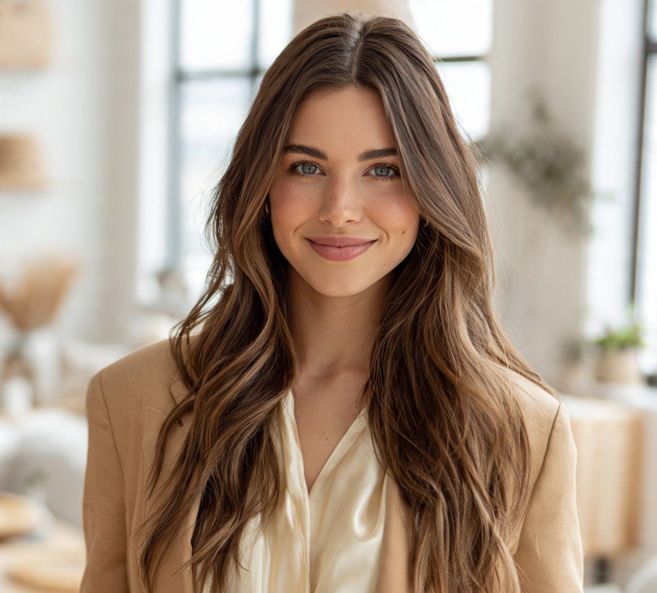5. Beachy Waves With Blunt Ends Thick Hairstyles