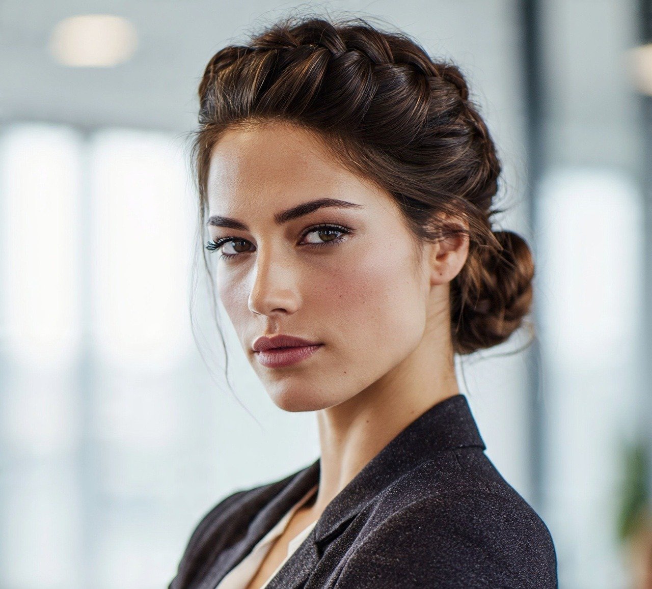 17 Trending Updo Hairstyles For Work That Look Polished and Professional 6 5. Braided Updo Hairstyles For Work